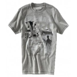 Camiseta Aéropostale de Hombre Gris - Diseño Surf Aero (Talla M)