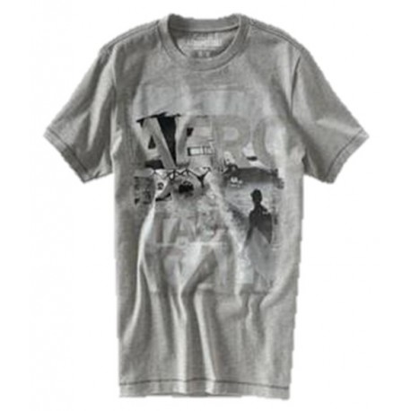 Camiseta Aéropostale de Hombre Gris - Diseño Surf Aero (Talla M)