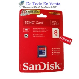 Memoria SDHC SanDisk 8GB para Cámara