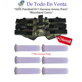 GXG Paintball 6+1 Harness Ammo Pack - Woodland Camo