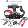 Linterna Frontal de Cabeza 3x CREE XML T6 LED