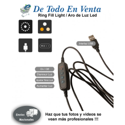 Aro Luz Led (26 Cm) + Trípode (2,10 Mts) + Porta Trípode + Soporte Celular