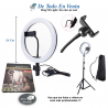 Aro Luz Led (26 Cm) + Trípode (2,10 Mts) + Porta Trípode + Soporte Celular