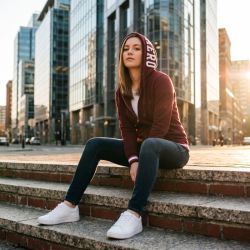 Buso con Capucha Aéropostale para Mujer Vinotinto - Talla L