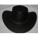 Sombrero de Cuero Negro con Ribete Trenzado | De Todo En Venta