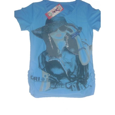 Blusa Piedras Azul Talla M