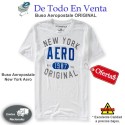 Camiseta Aéropostale de Hombre Blanca - New York Aero 1987 (Talla XL)