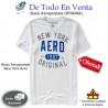 Camiseta Aéropostale de Hombre Blanca - New York Aero 1987 (Talla XL)